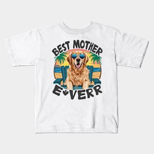 Golden retriever dog mom mothers day quotes funny Kids T-Shirt